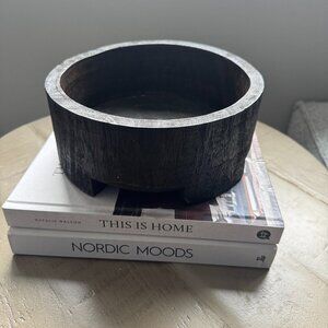 Studio McGee Dark Brown Wooden Bowl